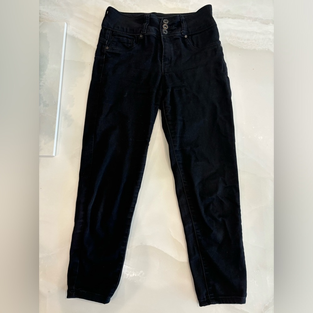 Black High Rise Skinny Cropped Jeans